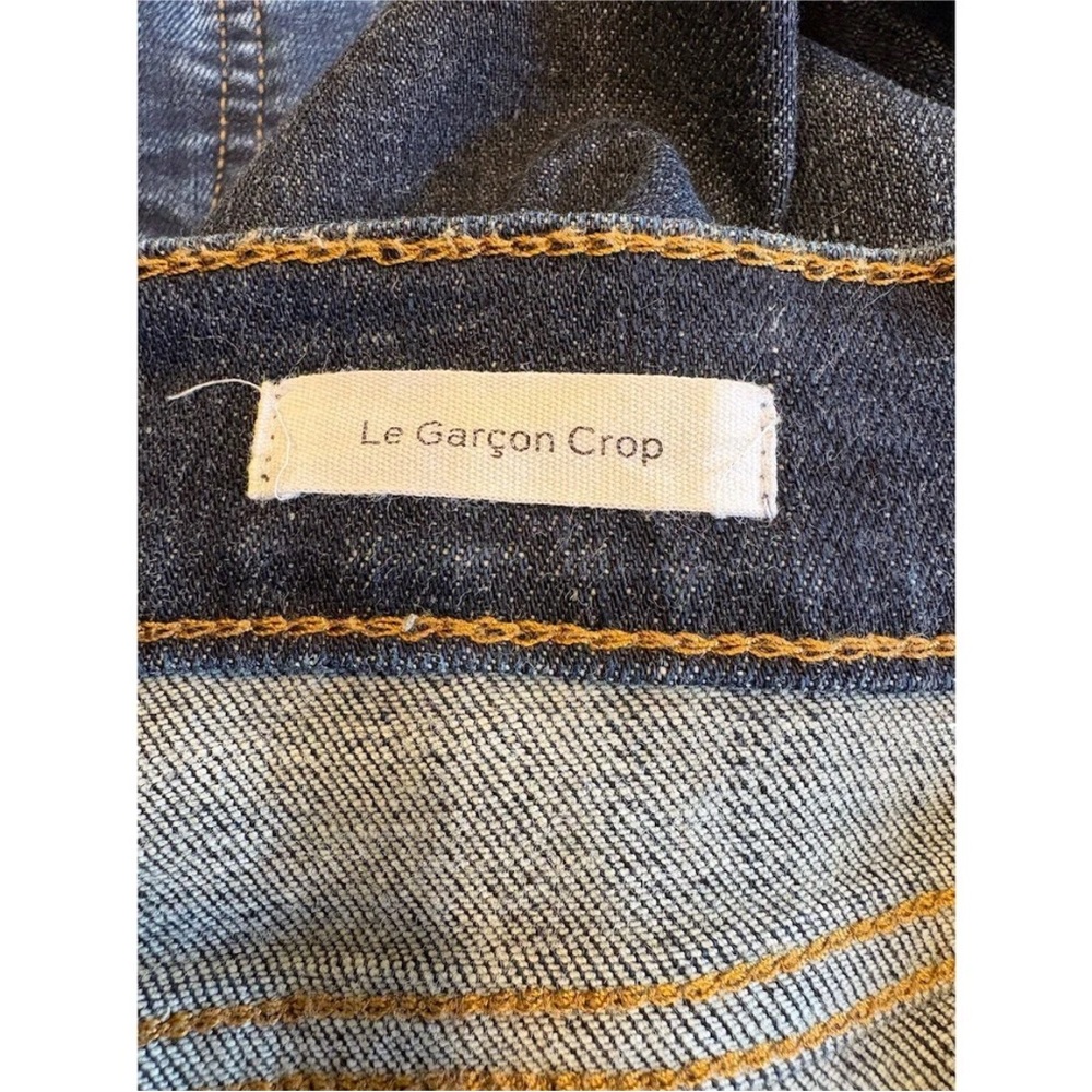 Frame Le Garcon NWOT Dark Wash Mid Rise Slim Crop Raw Hem 27 - Picture 7 of 9